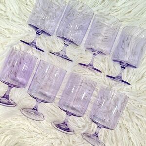Anthropologie Eight Morgan Short wine glasses in Lilac" NWT